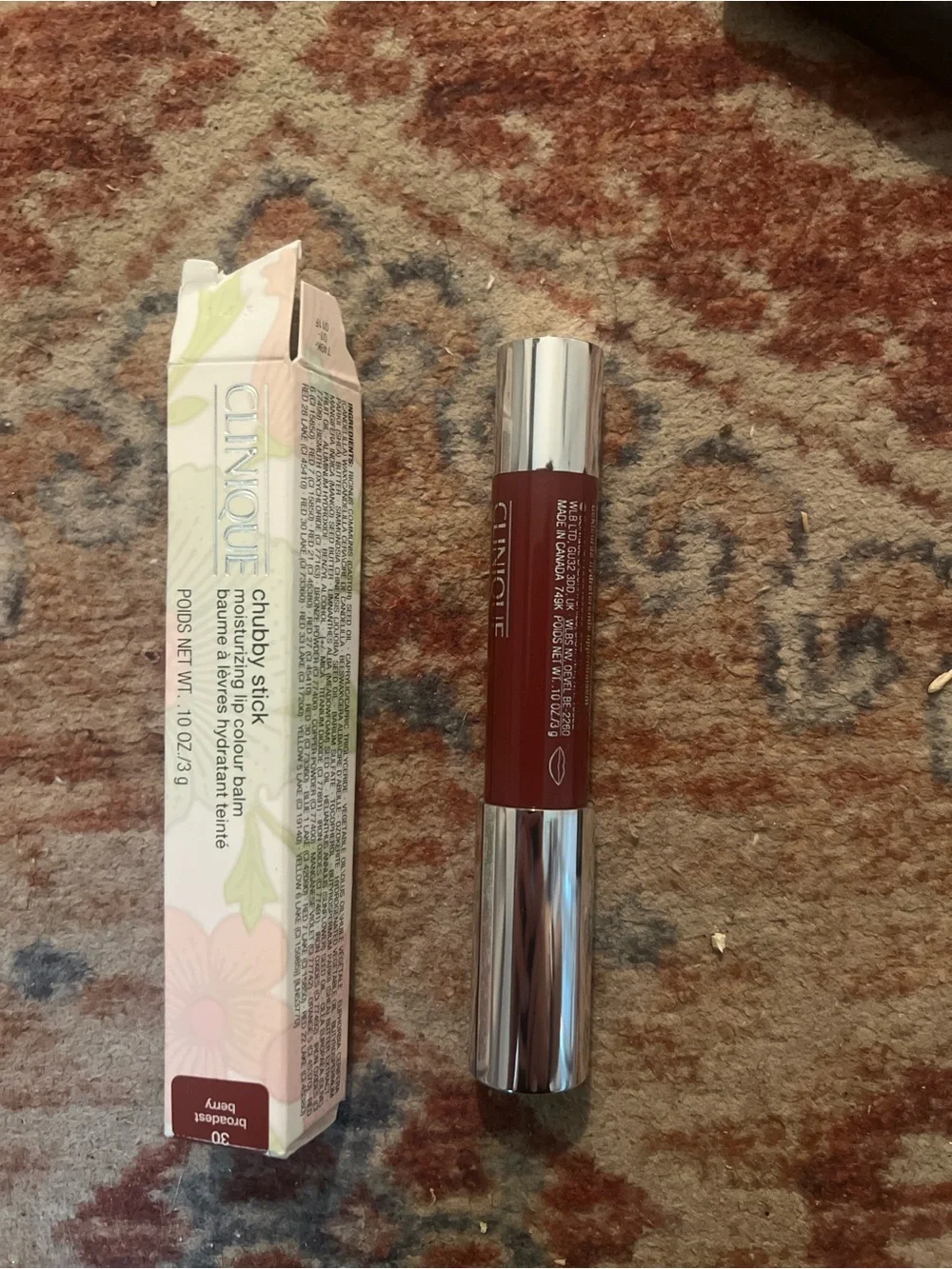 NIB Clinique Chubby Stick Moisturizing Lip Colour Balm — Broad Berry Red